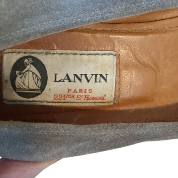 Lanvin Paris grey suede ballet wedge pumps size 37 - Picture 9 of 9